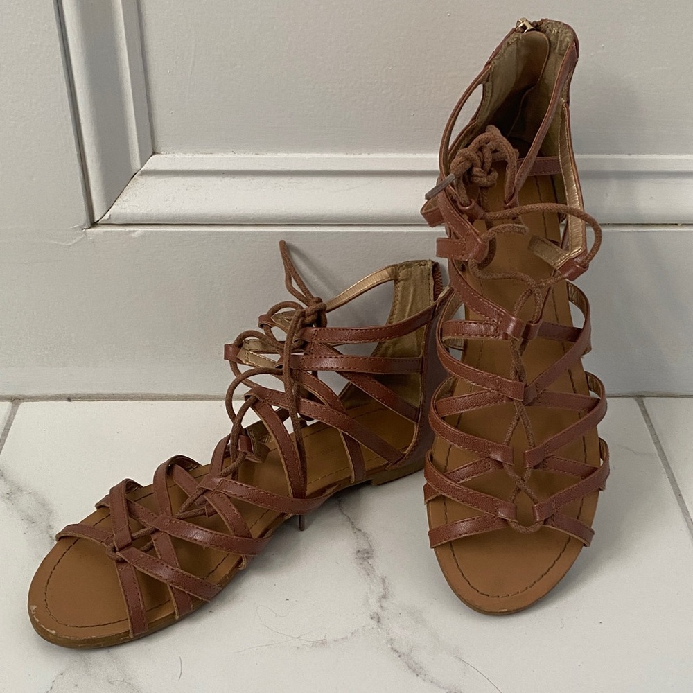 BCBGeneration Tan Strappy Sandals
